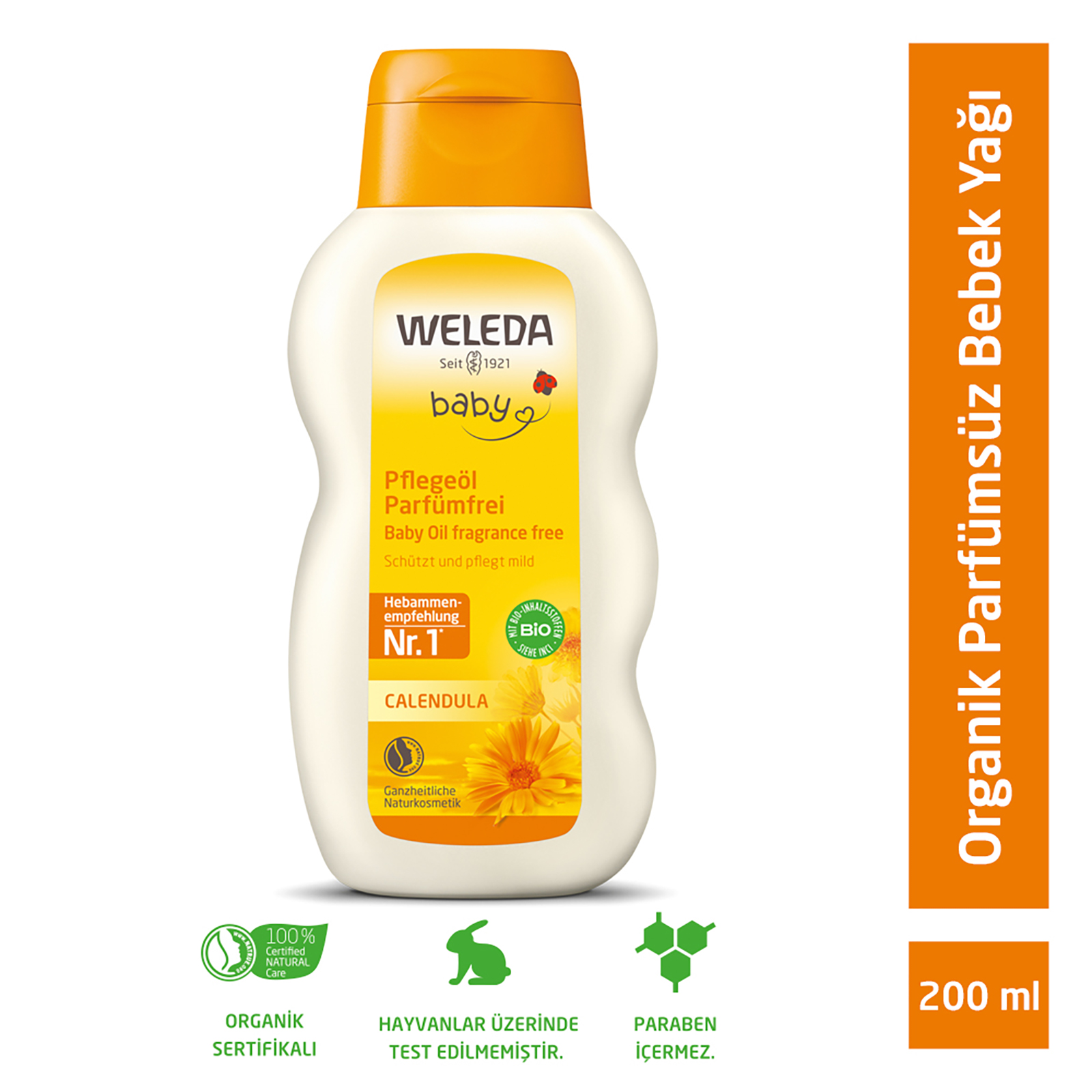 Calendula Organik Parfümsüz Bebek Yağı 200ml