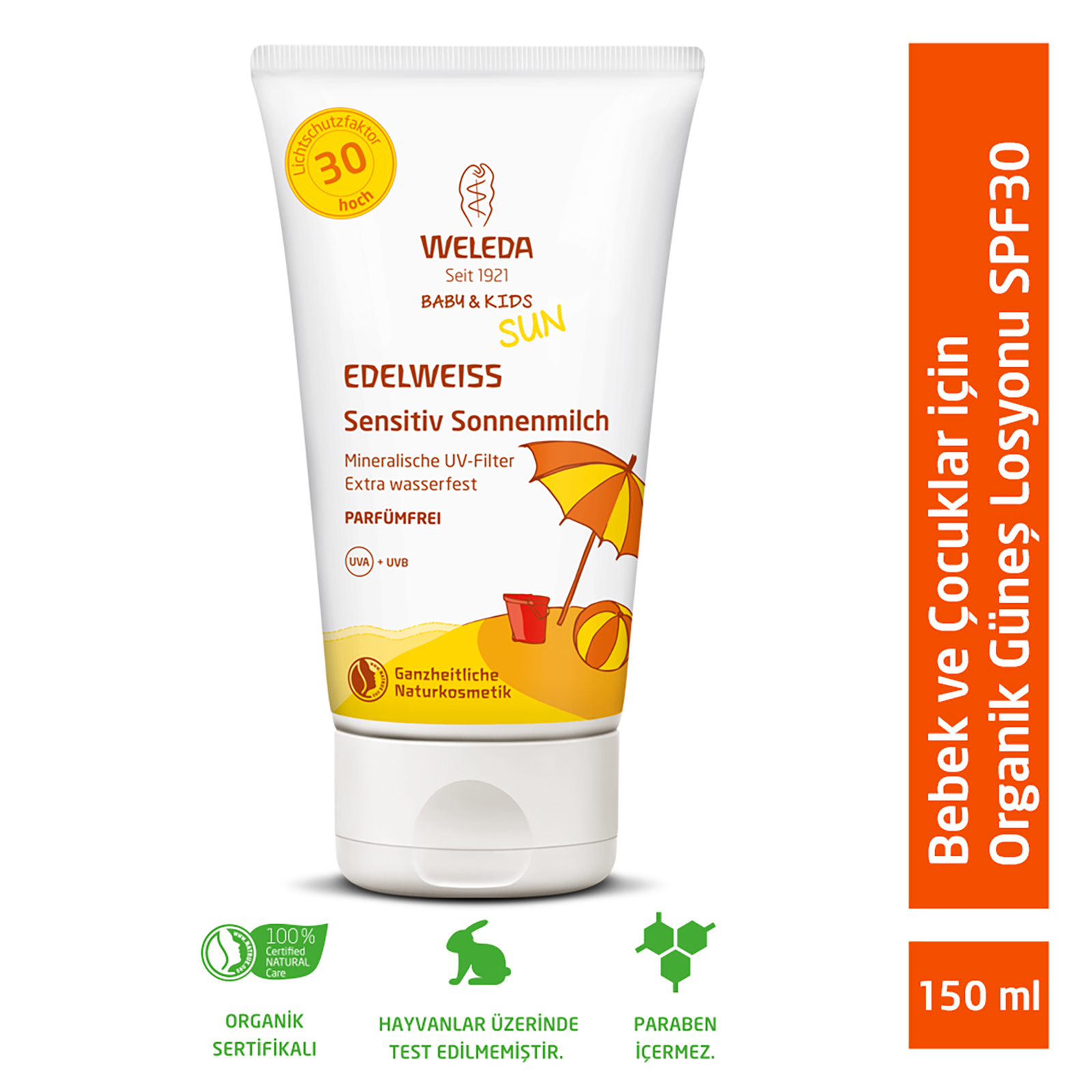 Edelweiss Organik Güneş Koruyucu Kremi Spf 30+ 150ml