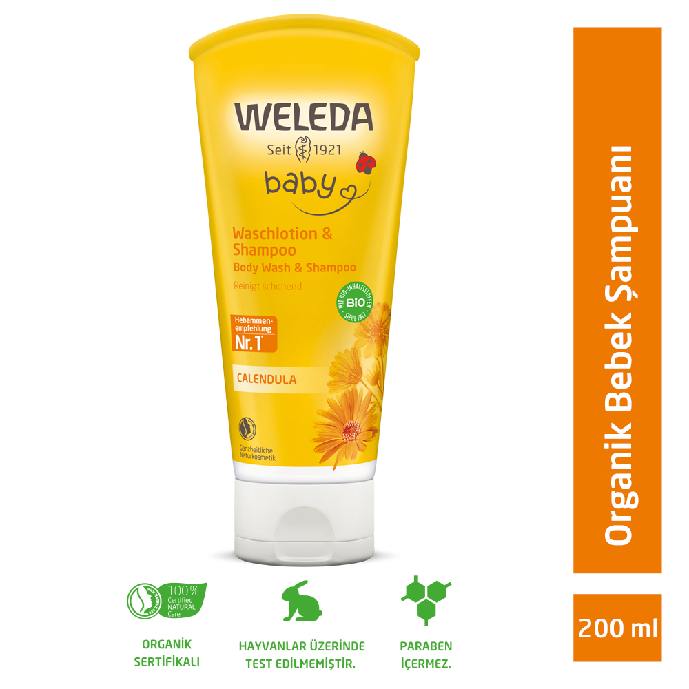 Calendula Organik Saç ve Vücut Şampuanı 200ml