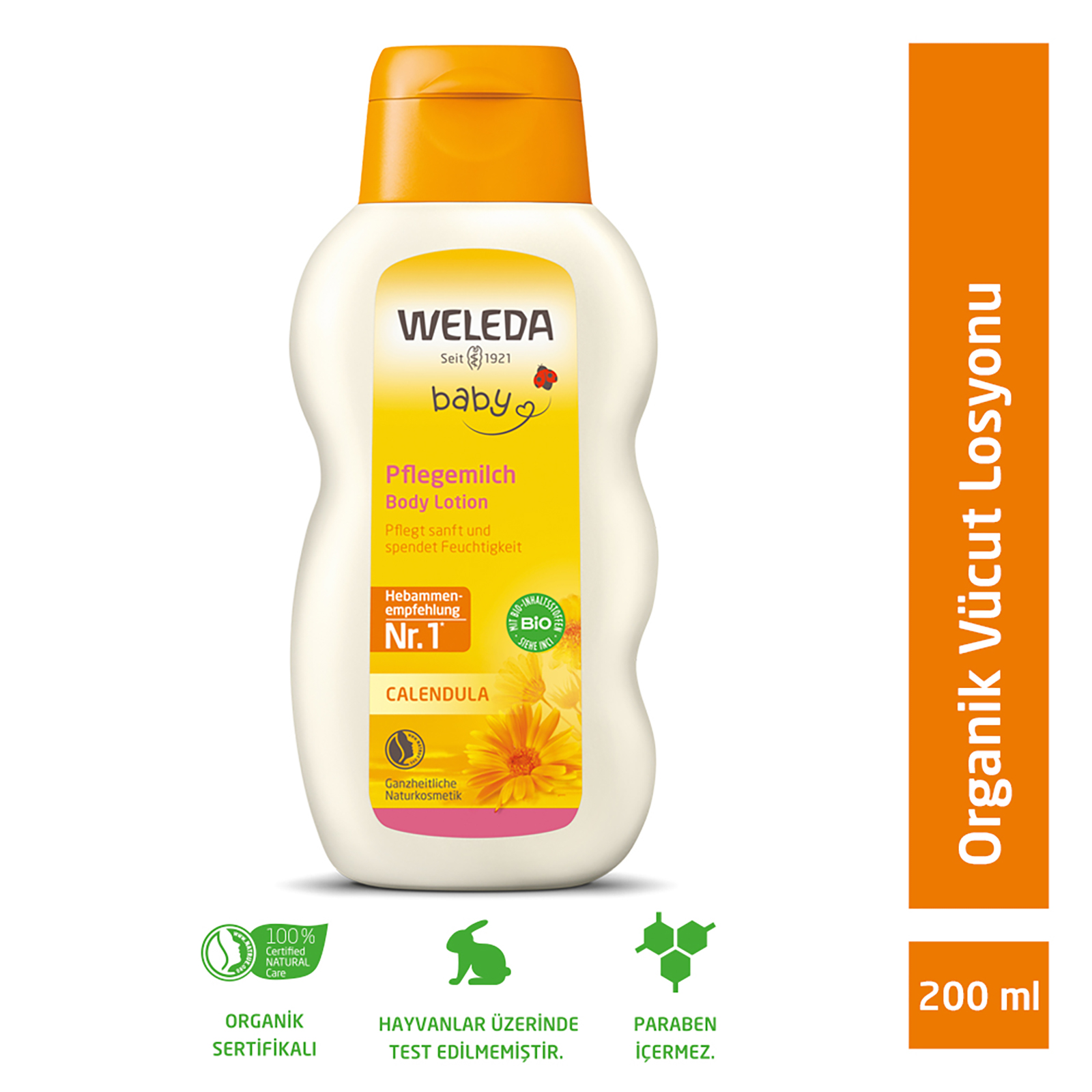 Calendula Organik Nemlendirici Vücut Losyonu 200ml