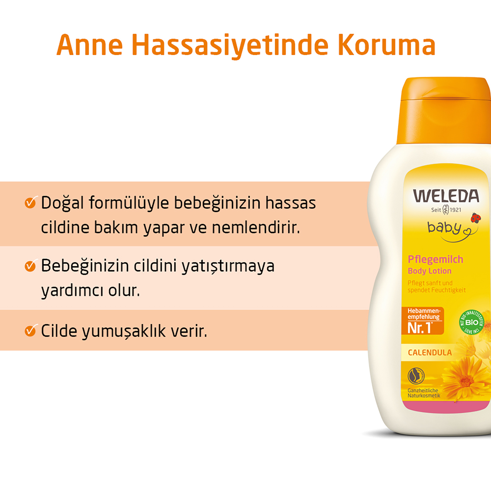 Calendula Organik Nemlendirici Vücut Losyonu 200ml