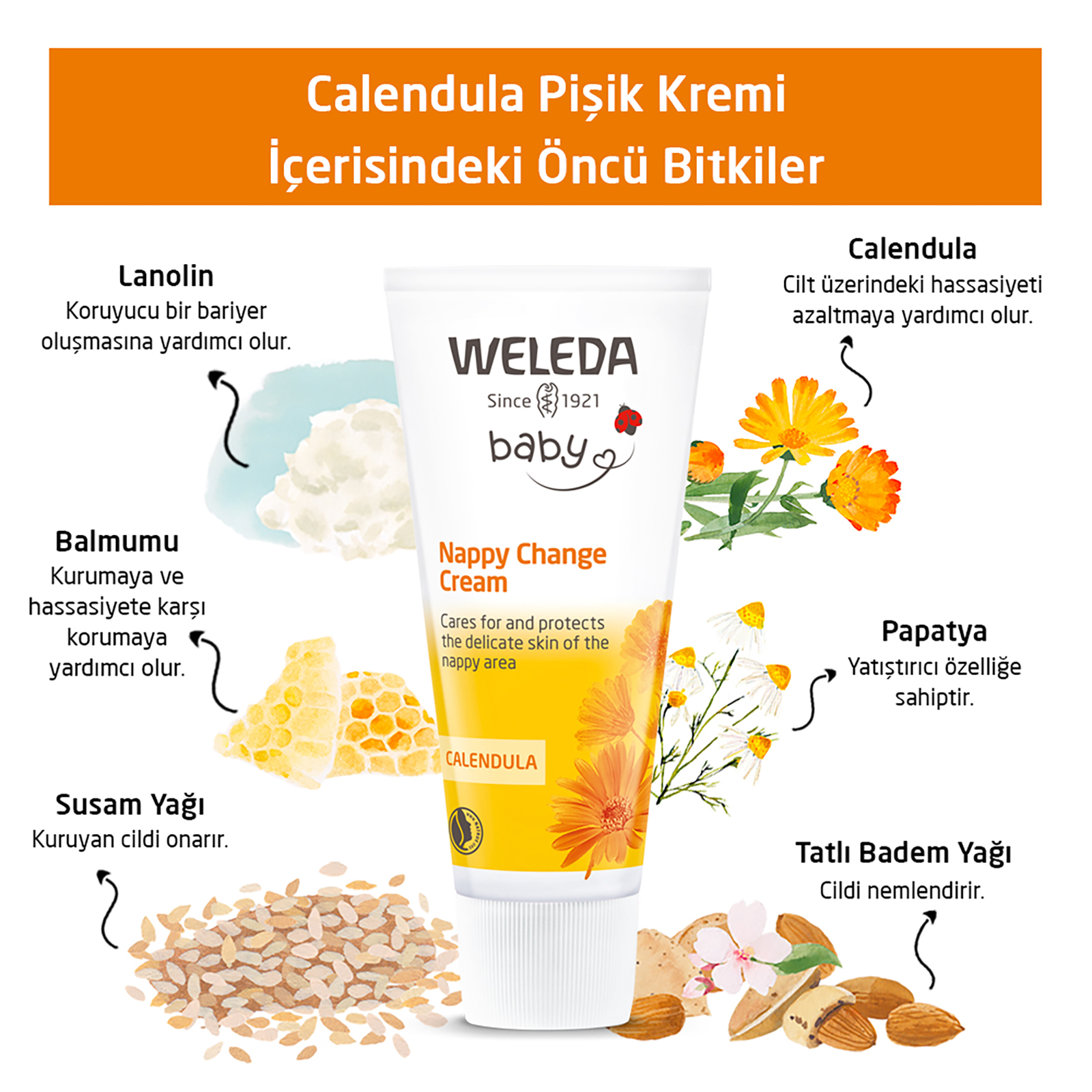 Calendula Organik Pişik Kremi 75ml