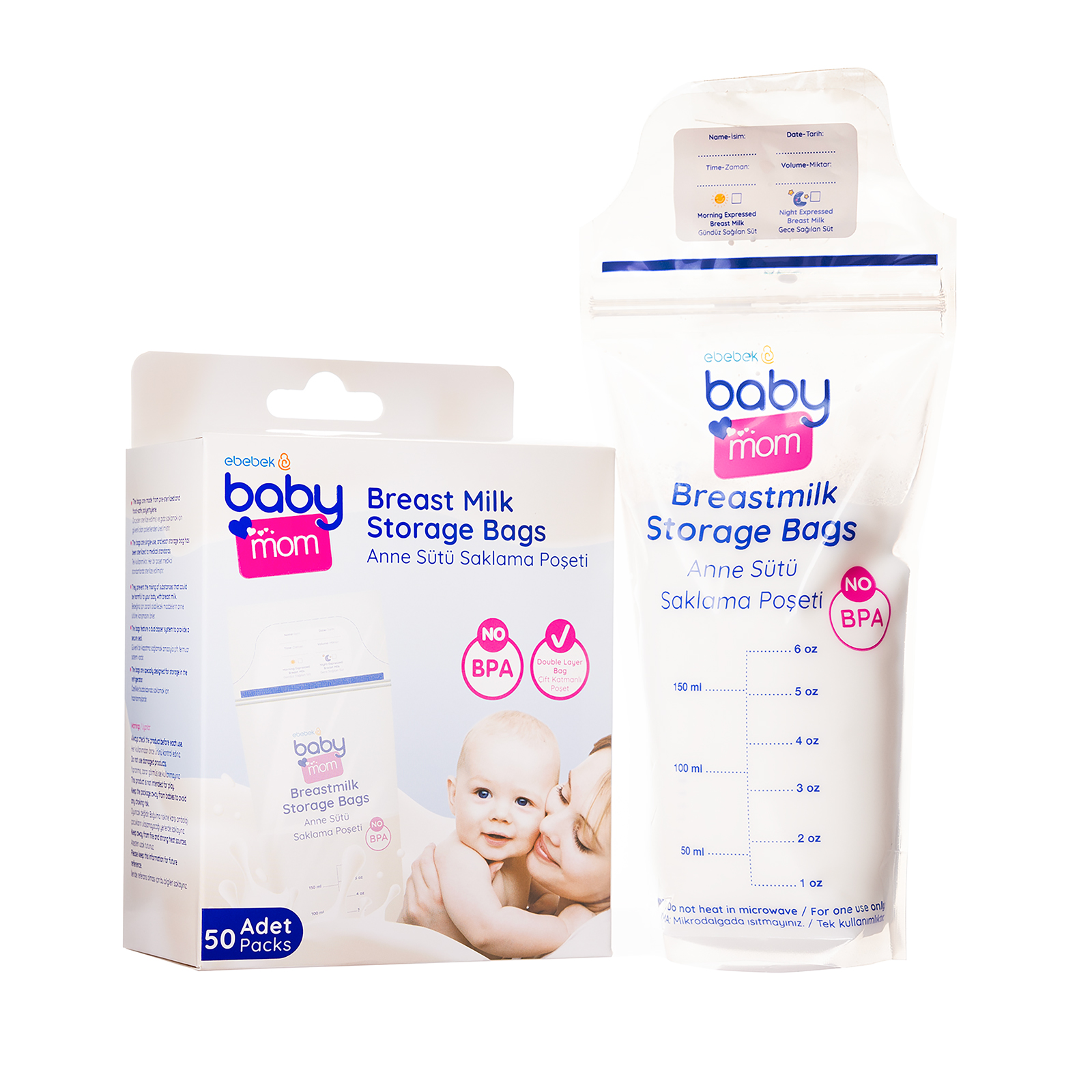 Anne Sütü Saklama Poşeti Avantajlı Paket 50 Adet